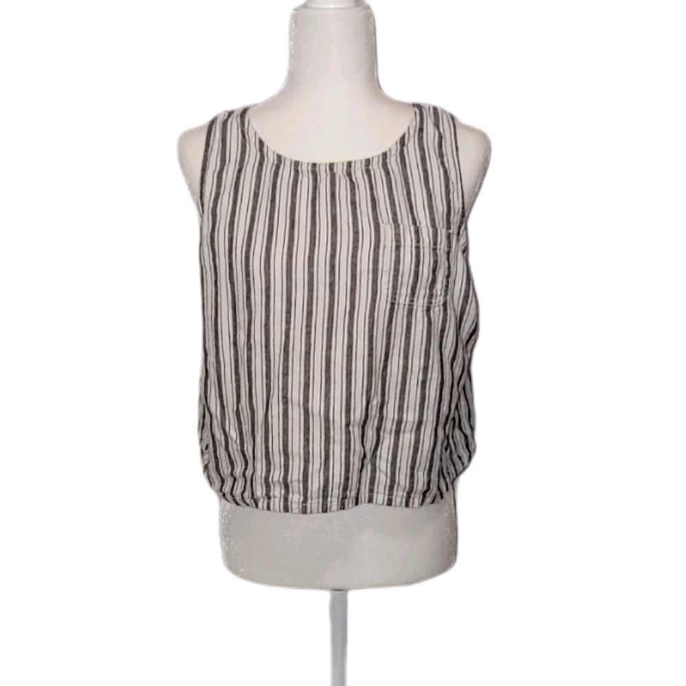 3/$20 Dip Black & White Striped Tank Top